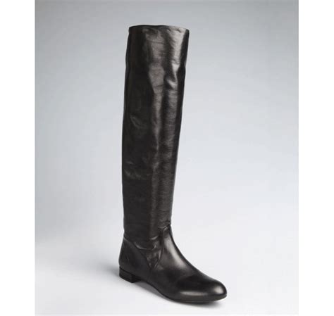 prada tall black boots|Black Leather Boots .